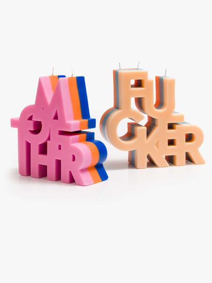 The Burnout F#CKER Candle - Orange Blue Beige