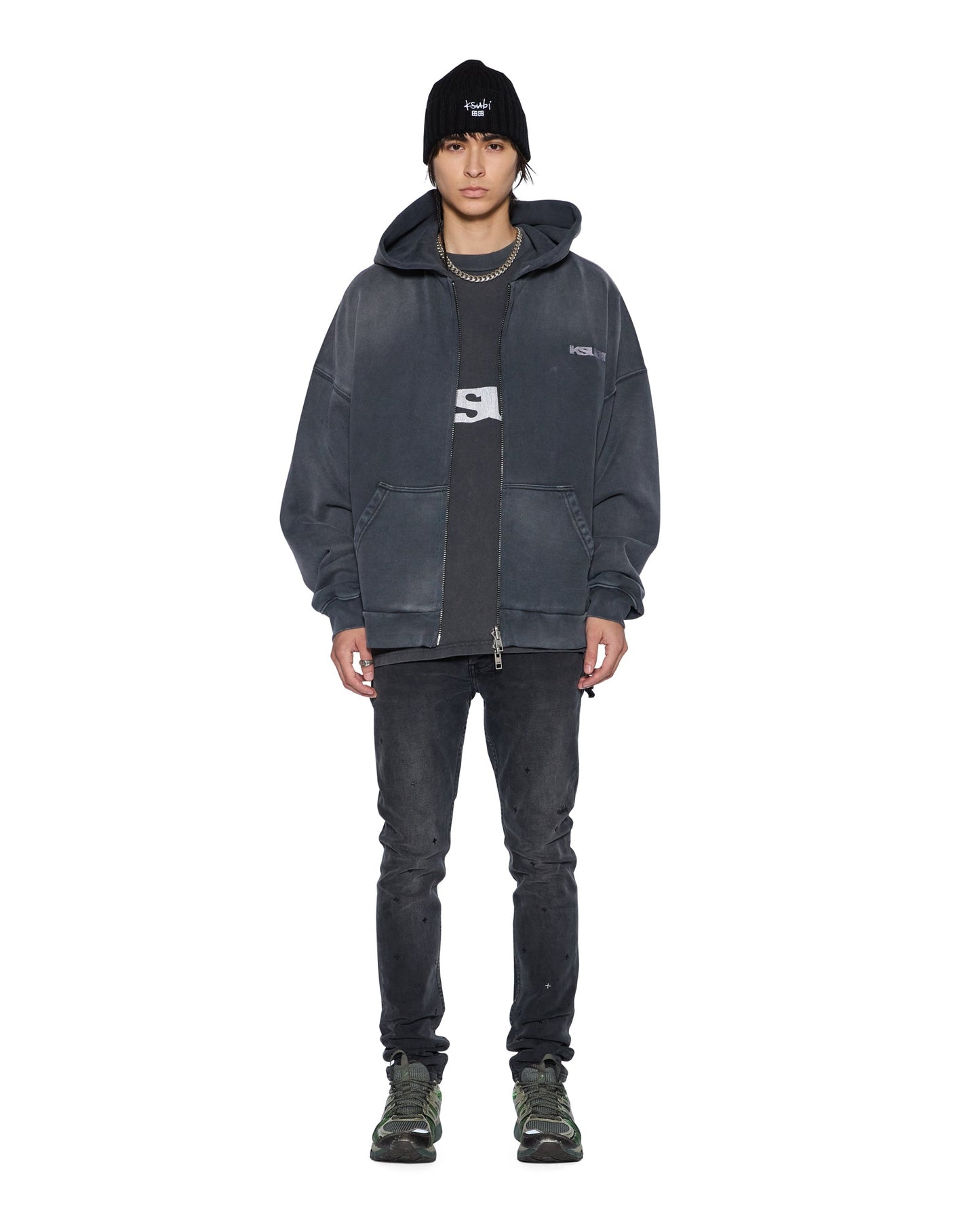 ACE EKCESS ZIP THRU HOODIE BLACK FADE