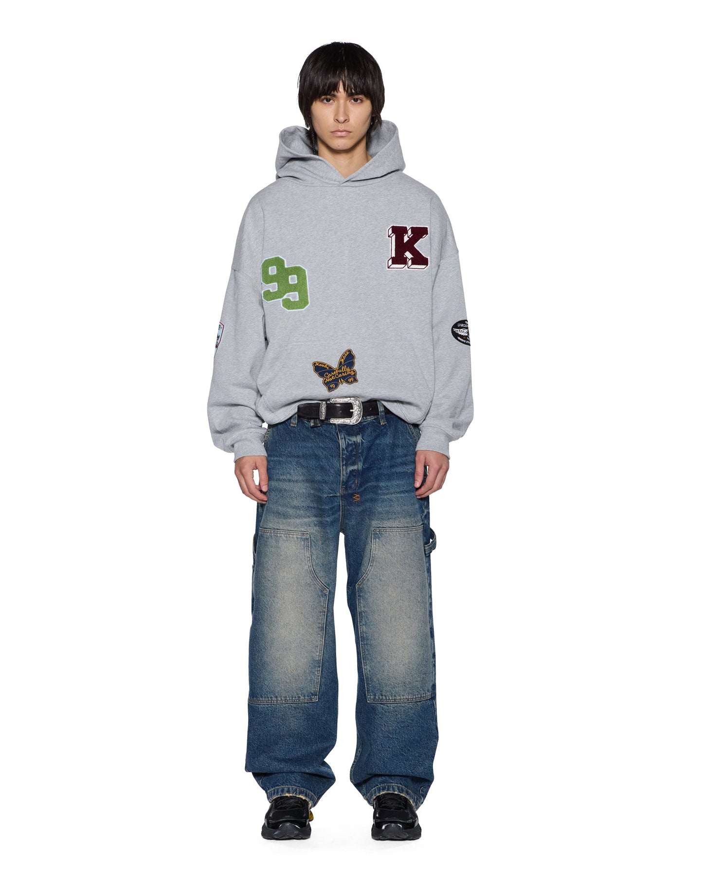 PATCHED EKCESS HOODIE GREY MARLE