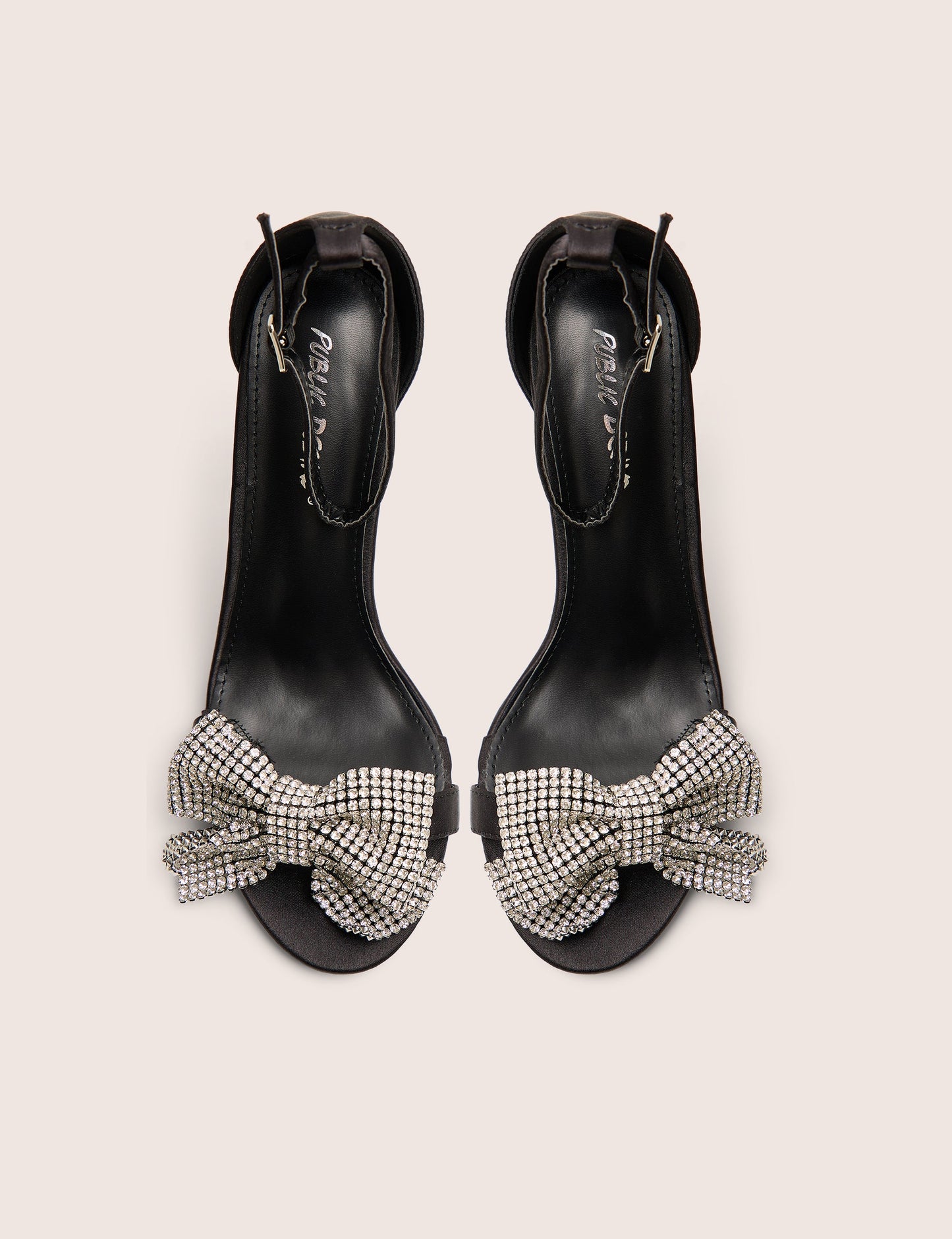 Vermillion Black Bow Detail Round Toe Stiletto Heels