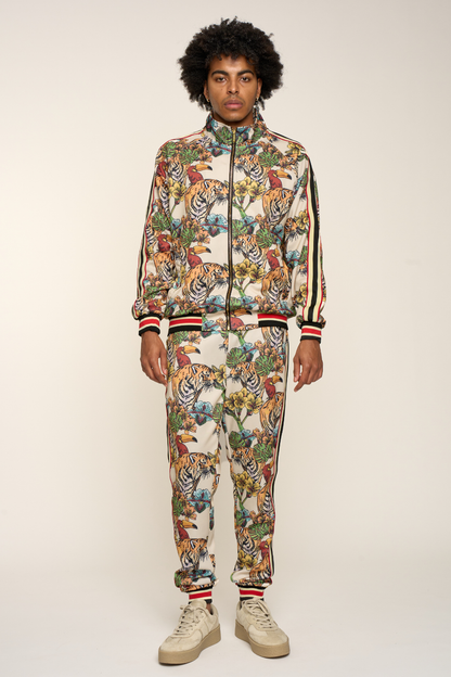 G Striped Floral Tiger Track Suit Set