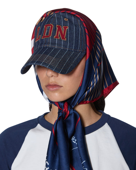 KSUBI X LISSY RODDY SILK SCARF NAVY